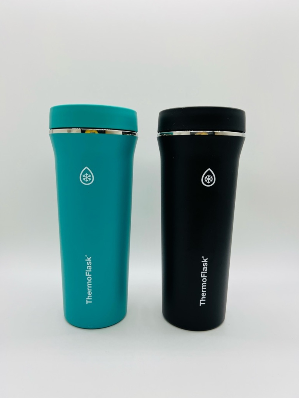Set of 2 ThermoFlask Insulated Travel Tumbler - Teal & Black 32 OZ.